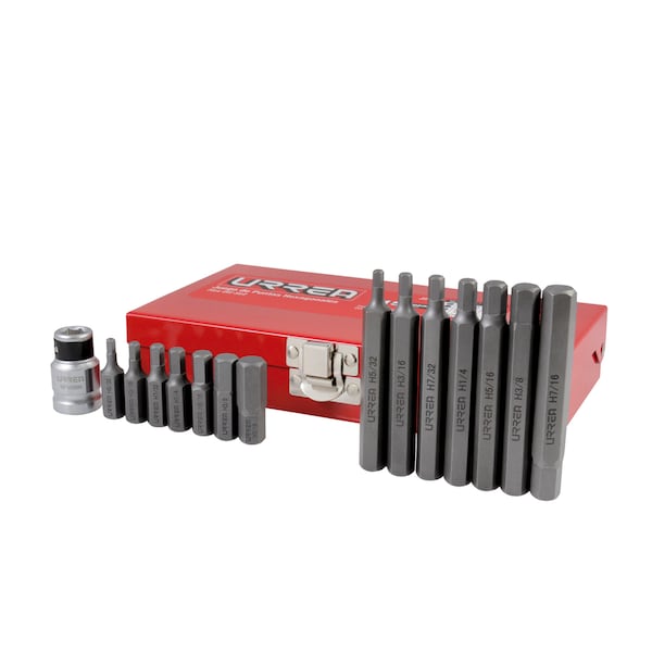 SAE hex screwdriver bit set 15 Pc with adaptor